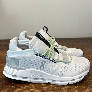 On Cloudnova White Mineral All Day Sneakers Shoes Sz 7.5